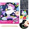 Unicorn Rainbow Scratch Art Kit for Kids – Magical Black Scratch Paper Set with Wooden Stylus, Fun DIY Crafts for Girls & Boys Ages 3–8 (Unicorn)